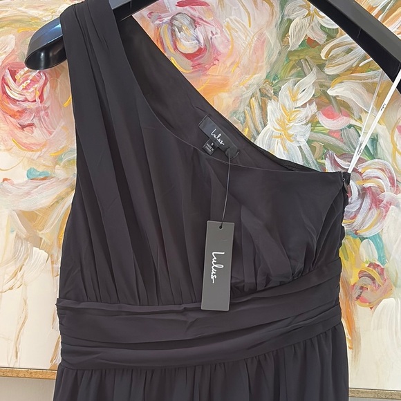 Lulus One-Shoulder Black Maxi Dress with Back Cutout – Size Small – NWT - Picture 3 of 11